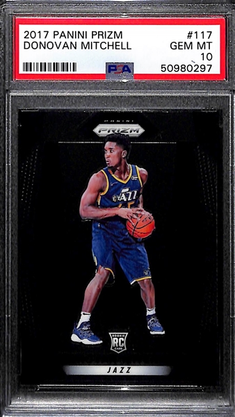 2017 Panini Prizm Donovan Mitchell #117 Rookie Card Graded PSA 10