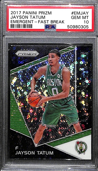 2017 Panini Prizm Jayson Tatum Emergent Fast Break #EMJAY PSA 10