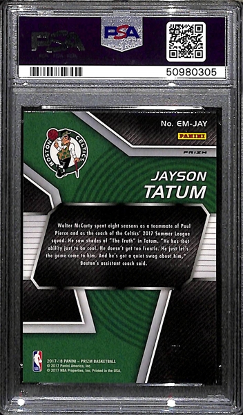 2017 Panini Prizm Jayson Tatum Emergent Fast Break #EMJAY PSA 10
