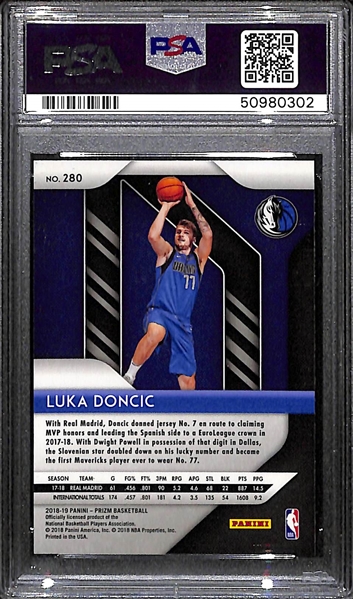 2017 Panini Prizm Luka Doncic #280 Rookie Card Graded PSA 10 Gem Mint