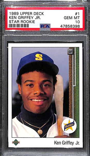 1989 Upper Deck Ken Griffey Jr. Rookie #1 Graded PSA 10 Gem Mint - HOT!