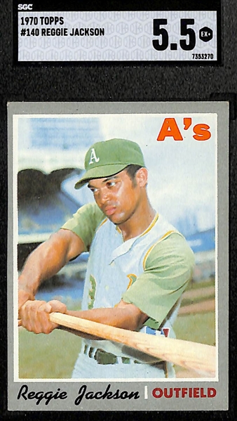 Lot of (4) Early 1970s Topps SGC Graded Star Cards w. #140 Reggie Jackson SGC 5.5