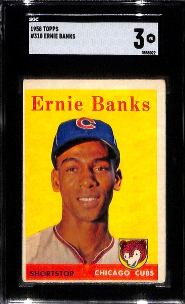 Lot of (3) 1958/59 Topps SGC Graded Cards w. Hall of Fame Players Koufax, Ford, Banks