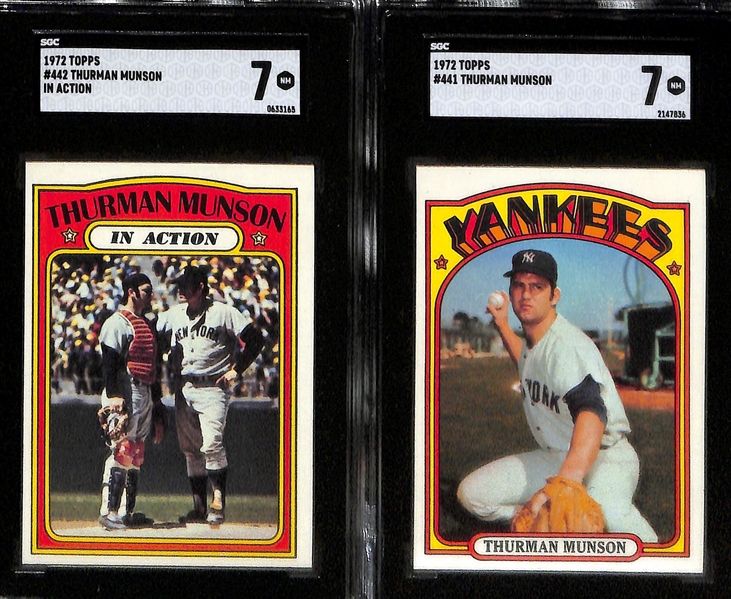 Lot of (6) 1971-74 Topps SGC Graded Thurman Munson Cards