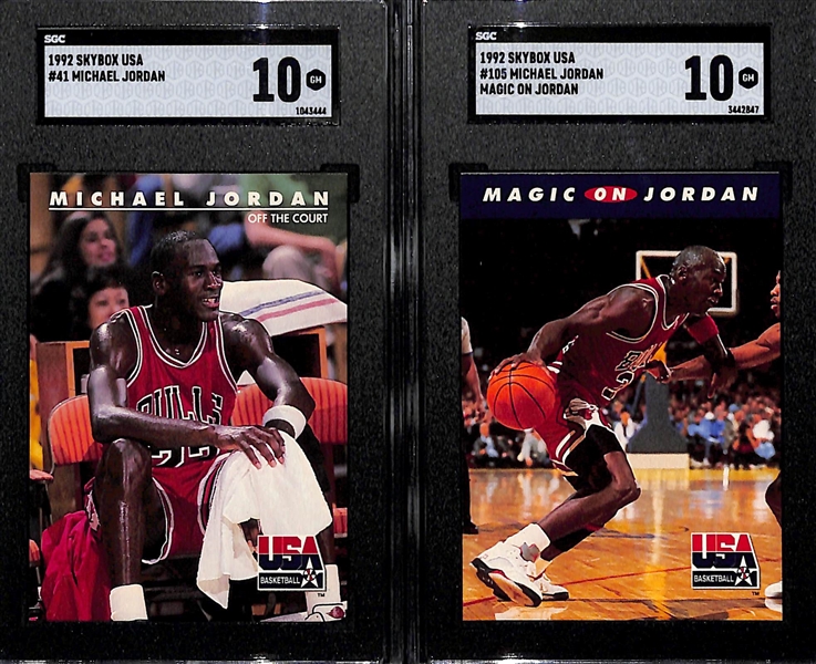 Lot of (2) 1992 Skybox USA Michael Jordan Cards - SGC 10 Gem Mint