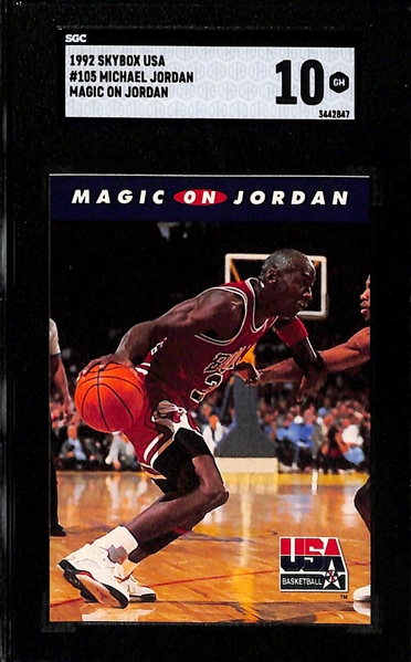 Lot of (2) 1992 Skybox USA Michael Jordan Cards - SGC 10 Gem Mint
