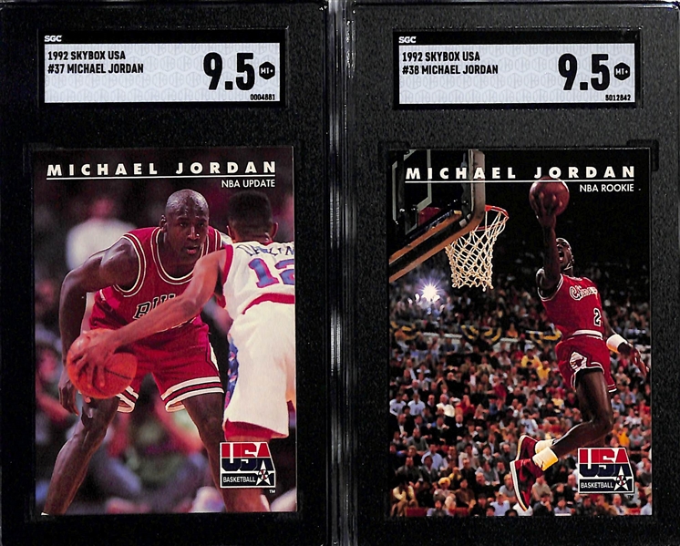 Lot of (10) 1992 Skybox Michael Jordan Cards w. (3) SGC 9.5 Graded Cards