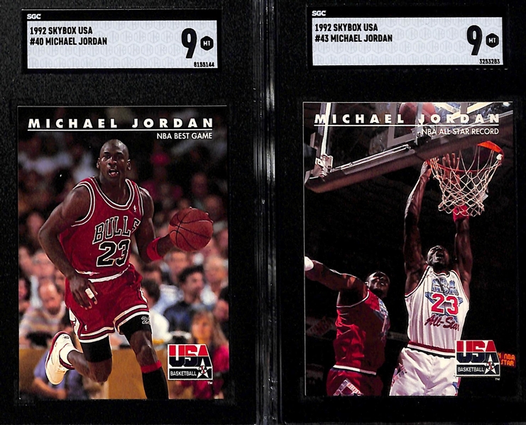 Lot of (10) 1992 Skybox Michael Jordan Cards w. (3) SGC 9.5 Graded Cards