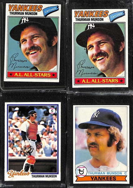 Lot of (22) 1958-2000s New York Yankees Cards w. Thurman Munson & Don Mattingly Rookie Cards