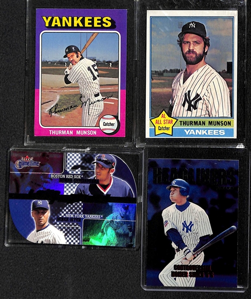 Lot of (22) 1958-2000s New York Yankees Cards w. Thurman Munson & Don Mattingly Rookie Cards