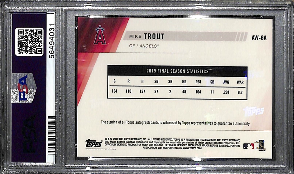 2019 Topps Now Mike Trout Autograph Award Winners PSA 10 Gem Mint!