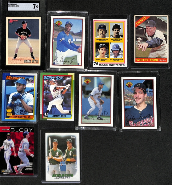 Lot of (20) Baseball Rookie & Star Cards w. Jeter, Griffey, & Molitor Rookies