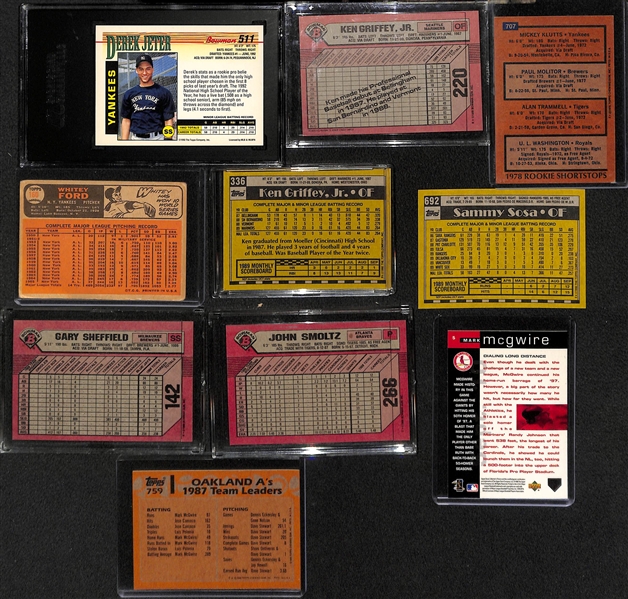 Lot of (20) Baseball Rookie & Star Cards w. Jeter, Griffey, & Molitor Rookies