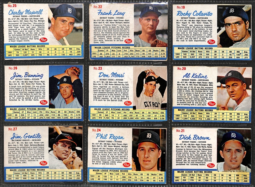 1962 Post Cereal Baseball Card Complete Set of 200 Cards w. Maris & Mantle