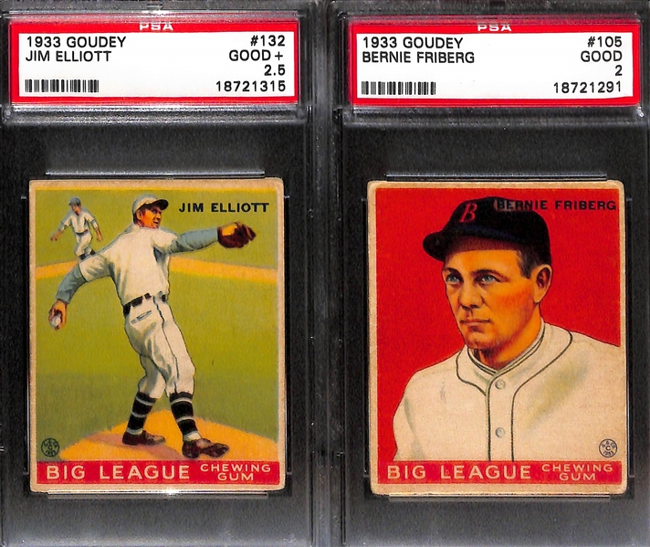 Lot of (5) 1933 Goudey PSA Graded Cards w. Al Thomas PSA 5.5