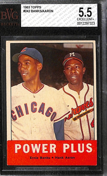(4) Topps HOFer Graded Cards - 1958 B. Robinson BVG 5, 1963 Aaron/Banks BVG 5.5, 1961 Yaz BVG 6.5, 1961 Ford BVG 5.5