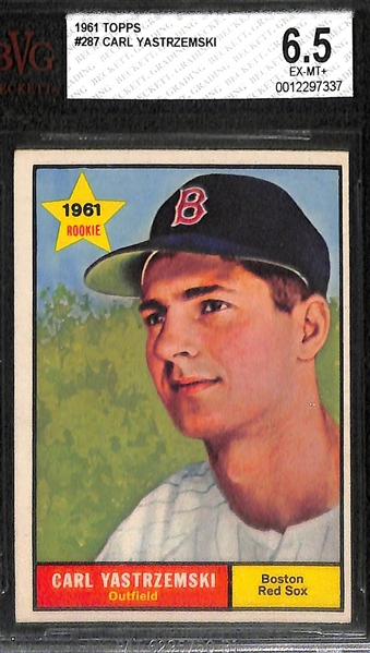 (4) Topps HOFer Graded Cards - 1958 B. Robinson BVG 5, 1963 Aaron/Banks BVG 5.5, 1961 Yaz BVG 6.5, 1961 Ford BVG 5.5