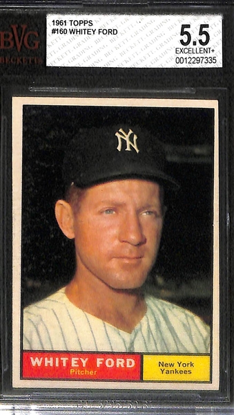 (4) Topps HOFer Graded Cards - 1958 B. Robinson BVG 5, 1963 Aaron/Banks BVG 5.5, 1961 Yaz BVG 6.5, 1961 Ford BVG 5.5