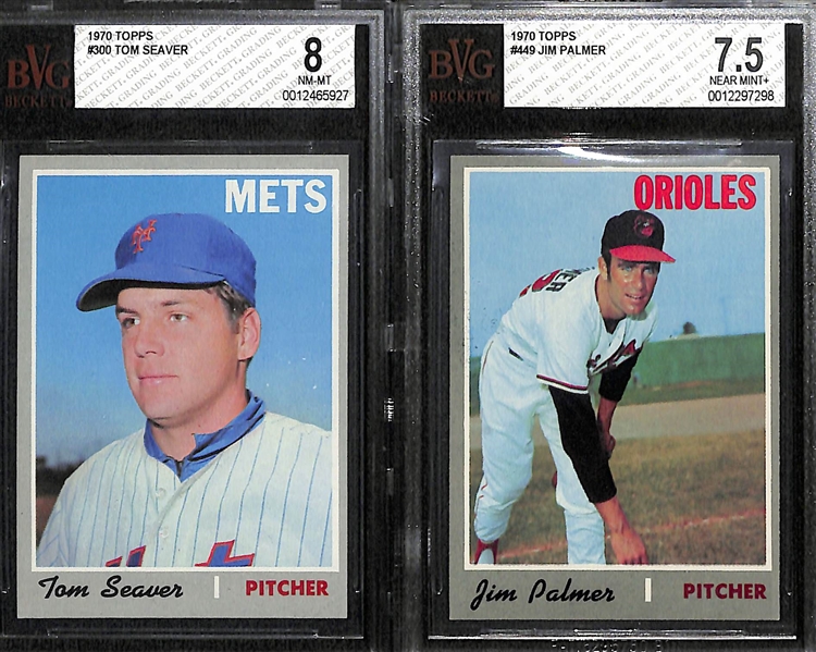 (4) 1970 Topps Graded Cards - Tom Seaver BVG 8, Jim Palmer BVG 7.5, Willie McCovey BVG 5.5, Al Kaline BVG 6