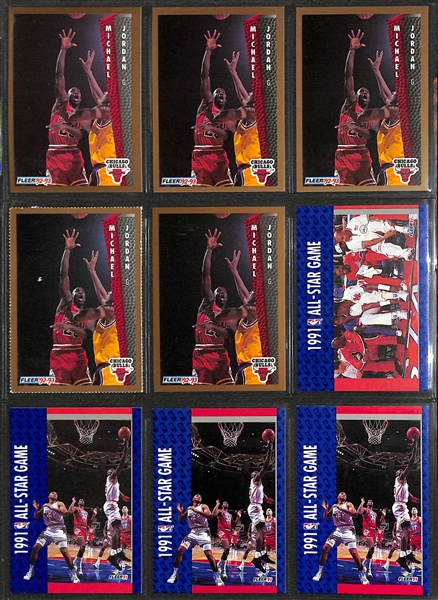 Over 255 Michael Jordan Cards w. Inserts and Non-Licensed Cards, Inc. 1989 Fleer Sticker, (2) 1990 Fleer Stickers, +