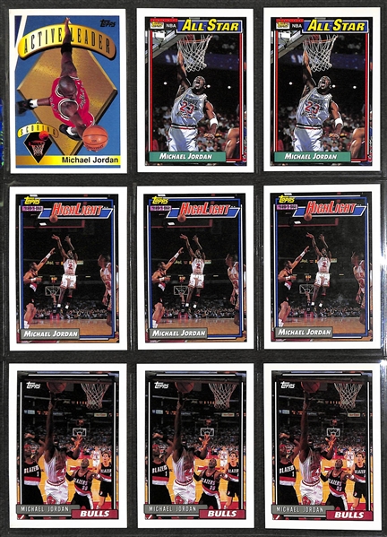 Over 255 Michael Jordan Cards w. Inserts and Non-Licensed Cards, Inc. 1989 Fleer Sticker, (2) 1990 Fleer Stickers, +