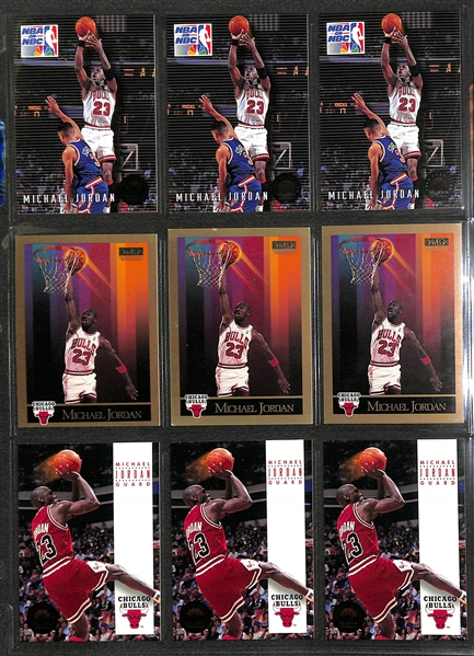 Over 255 Michael Jordan Cards w. Inserts and Non-Licensed Cards, Inc. 1989 Fleer Sticker, (2) 1990 Fleer Stickers, +