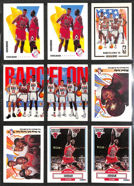 Over 255 Michael Jordan Cards w. Inserts and Non-Licensed Cards, Inc. 1989 Fleer Sticker, (2) 1990 Fleer Stickers, +