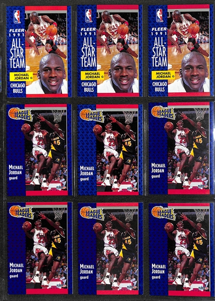 Over 255 Michael Jordan Cards w. Inserts and Non-Licensed Cards, Inc. 1989 Fleer Sticker, (2) 1990 Fleer Stickers, +