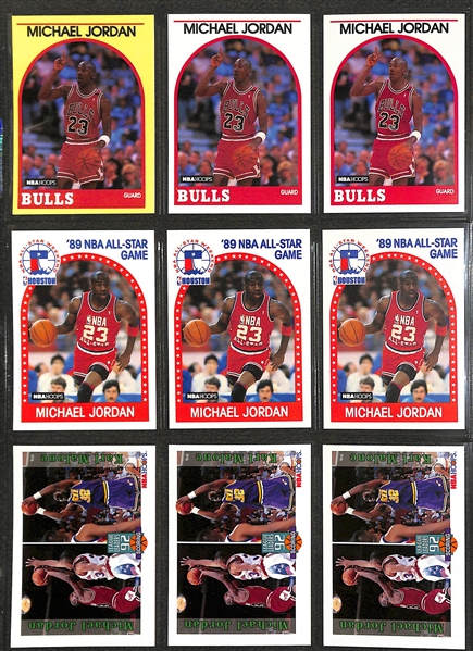 Over 255 Michael Jordan Cards w. Inserts and Non-Licensed Cards, Inc. 1989 Fleer Sticker, (2) 1990 Fleer Stickers, +