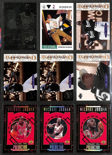Over 255 Michael Jordan Cards w. Inserts and Non-Licensed Cards, Inc. 1988 Fleer Sticker, Total D Insert, +