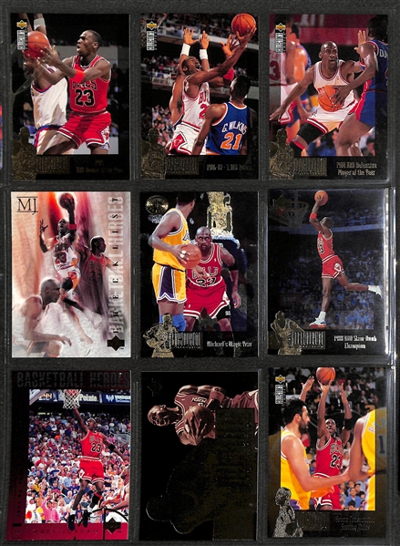 Over 255 Michael Jordan Cards w. Inserts and Non-Licensed Cards, Inc. 1988 Fleer Sticker, Total D Insert, +
