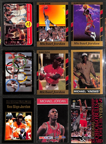 Over 255 Michael Jordan Cards w. Inserts and Non-Licensed Cards, Inc. 1988 Fleer Sticker, Total D Insert, +