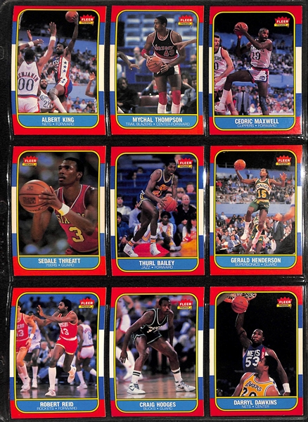 Basketball Lot - (37) 1986-87 Fleer (inc. Barkley RC, Webb, Ainge, Walton), (35) 1987-88 Fleer, and 1986 Fleer Dr J Sticker