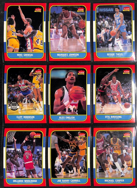 Basketball Lot - (37) 1986-87 Fleer (inc. Barkley RC, Webb, Ainge, Walton), (35) 1987-88 Fleer, and 1986 Fleer Dr J Sticker