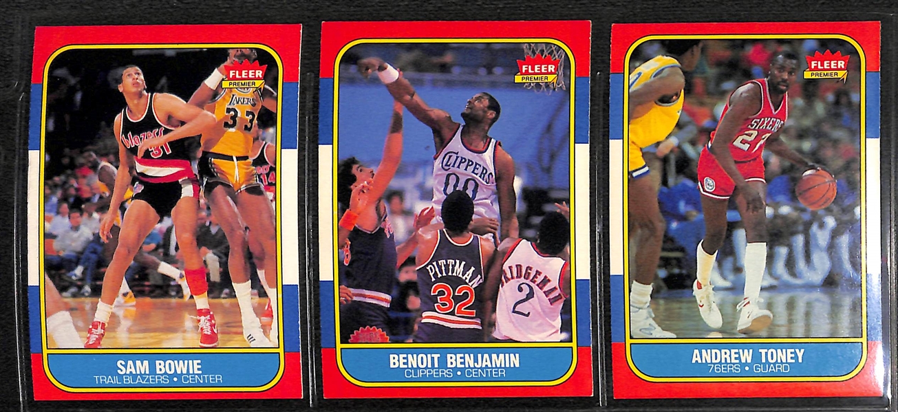 Basketball Lot - (37) 1986-87 Fleer (inc. Barkley RC, Webb, Ainge, Walton), (35) 1987-88 Fleer, and 1986 Fleer Dr J Sticker
