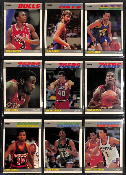 Basketball Lot - (37) 1986-87 Fleer (inc. Barkley RC, Webb, Ainge, Walton), (35) 1987-88 Fleer, and 1986 Fleer Dr J Sticker
