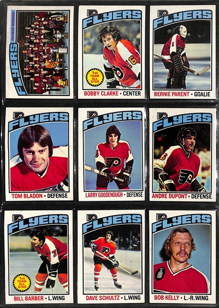 2 Hockey Binders - (1) w. Mostly 1970s Cards (1976 Partial Set w. Trottier RC) and (1) Philadelphia Flyers Collection (70+ Cards, 10 Autographs, +)