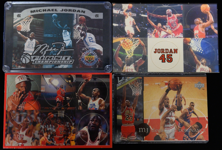 Sports Card & Michael Jordan Lot w/ UD Michael Jordan Rare Air Sealed Set, Jordan Jumbo Cards, + 