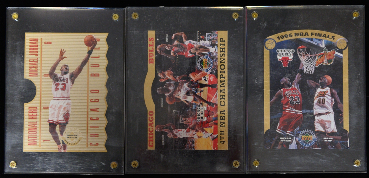 Sports Card & Michael Jordan Lot w/ UD Michael Jordan Rare Air Sealed Set, Jordan Jumbo Cards, + 