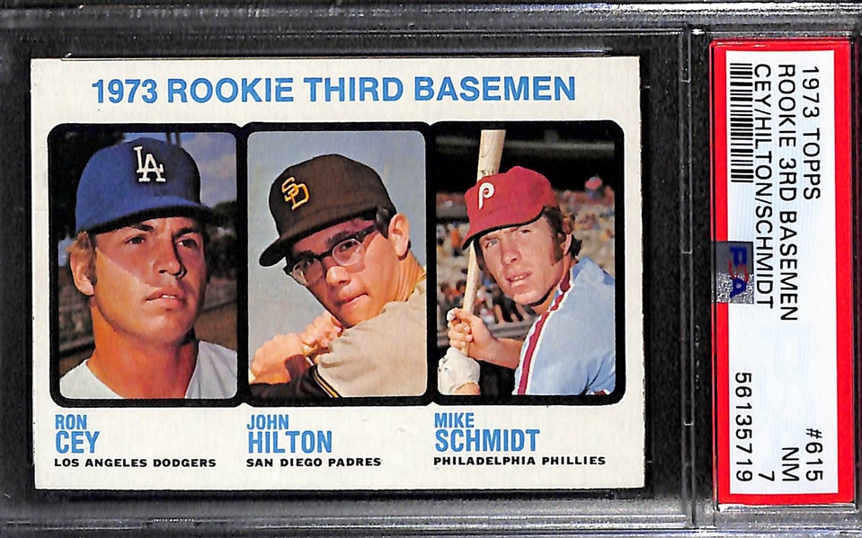 1973 Topps Mike Schmidt & Ron Cey Rookie Card #615 Graded PSA 7
