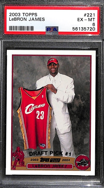 2003-04 Topps Lebron James #221 Rookie Card Graded PSA 6