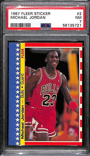 1987-88 Fleer Michael Jordan Sticker #2 Graded PSA 7