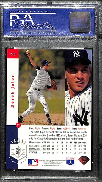 1993 SP Derek Jeter #279 Foil Rookie Card Graded PSA 8