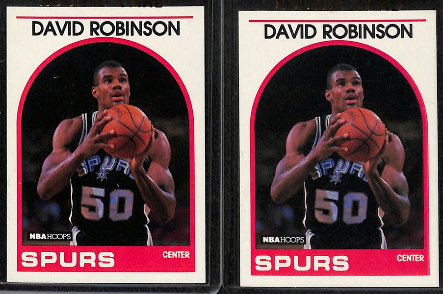 Lot of (5) Basketball Rookies - 2 Shaquille O'NeaL, 2 David Robinson, Allen Iverson 