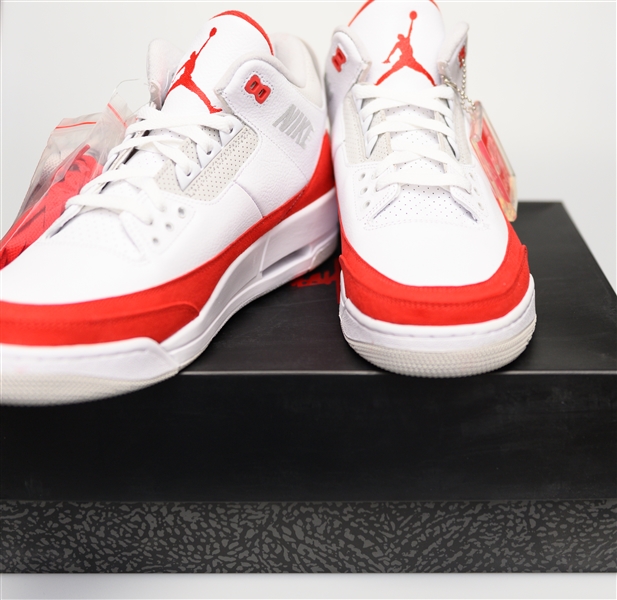 2019 Nike Air Jordan 3 Retro Tinker Hatfield Air Max 1 - White/University Red - Size 13 (Jordan's Actual Size)