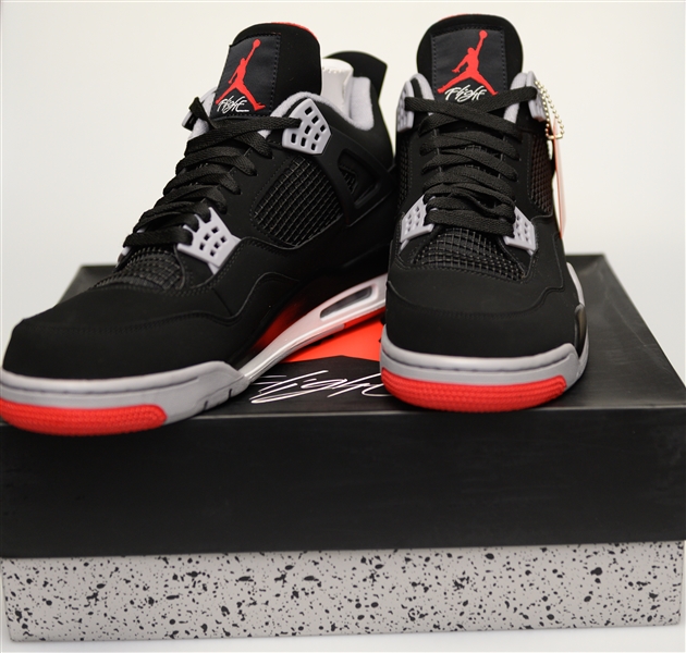 2018 Nike Air Jordan 4 Retro Black Cement Bred - Size 13 (Jordan's Actual Size)