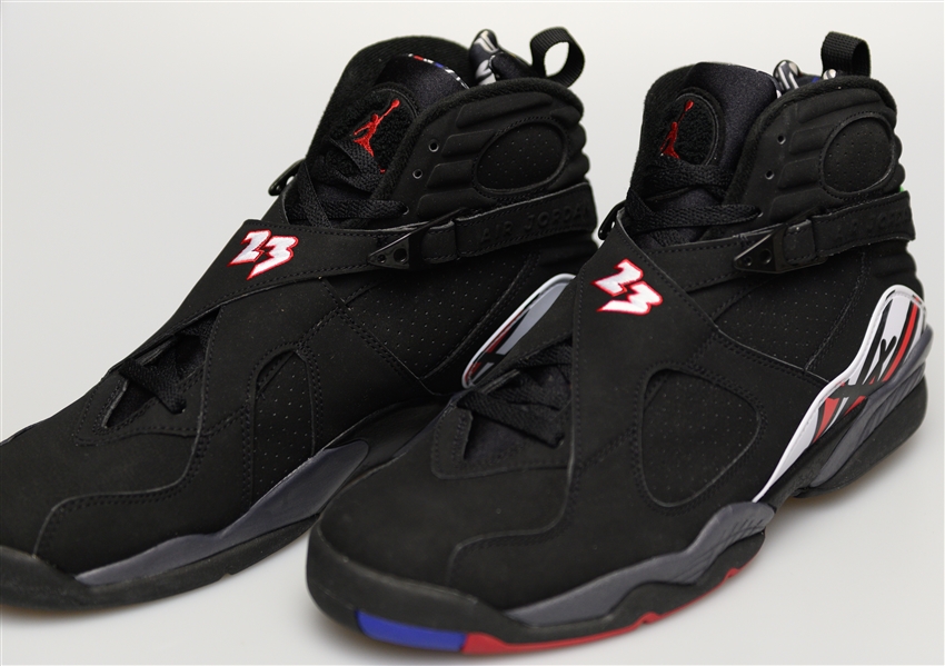 2007 Nike Air Jordan 8 Retro Playoffs w. Limited Edition Michael Jordan Card - Size 13 (Jordan's Actual Size)