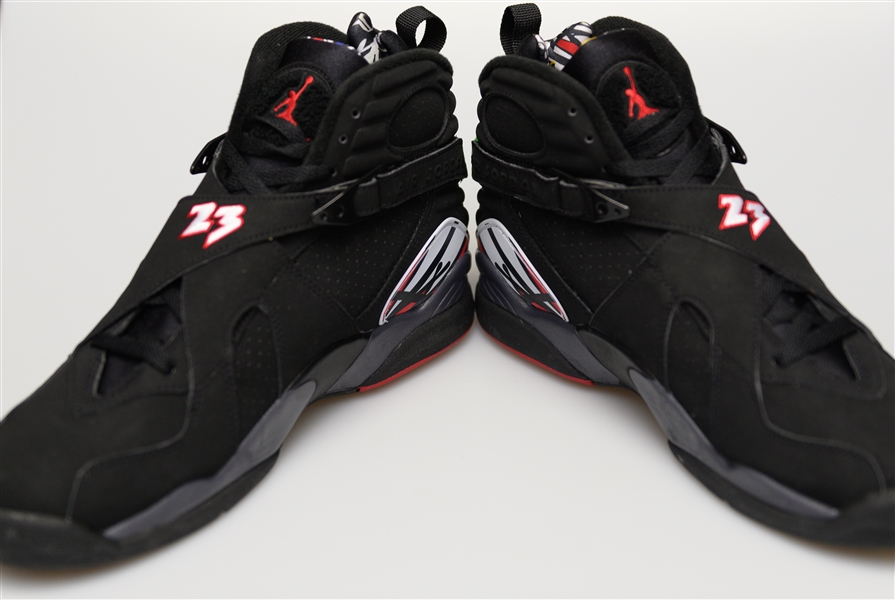 2007 Nike Air Jordan 8 Retro Playoffs w. Limited Edition Michael Jordan Card - Size 13 (Jordan's Actual Size)