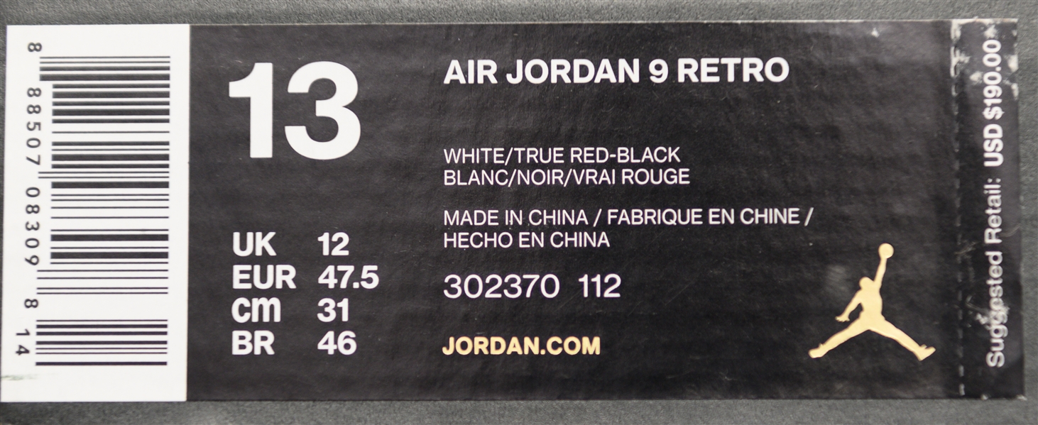 2016 Nike Air Jordan 9 Retro Space Jam - Size 13 (Jordan's Actual Size)