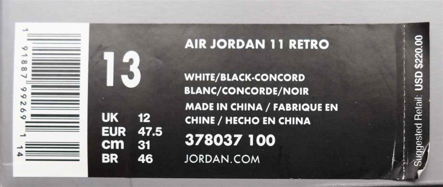 2018 Nike Air Jordan 11 Retro Concord - Size 13 (Jordan's Actual Size)